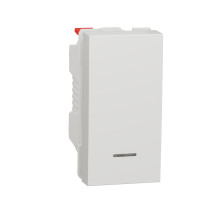 Выключатель 1-Клавишный С Подсветкой Схема 1А 10А, 1 Модуль Белый